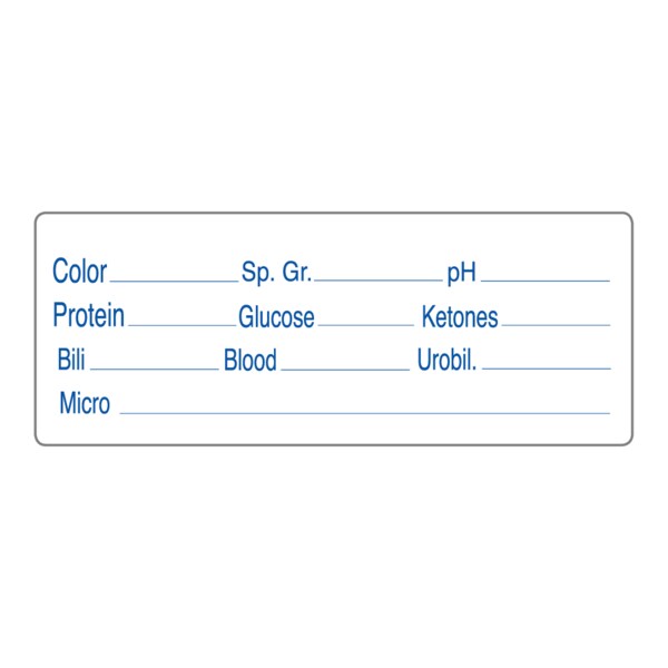 Nevs Lab Label Color_ Sp Gr_ pH_7/8 x 2-1/4 White w/Blue VW-0096 - main